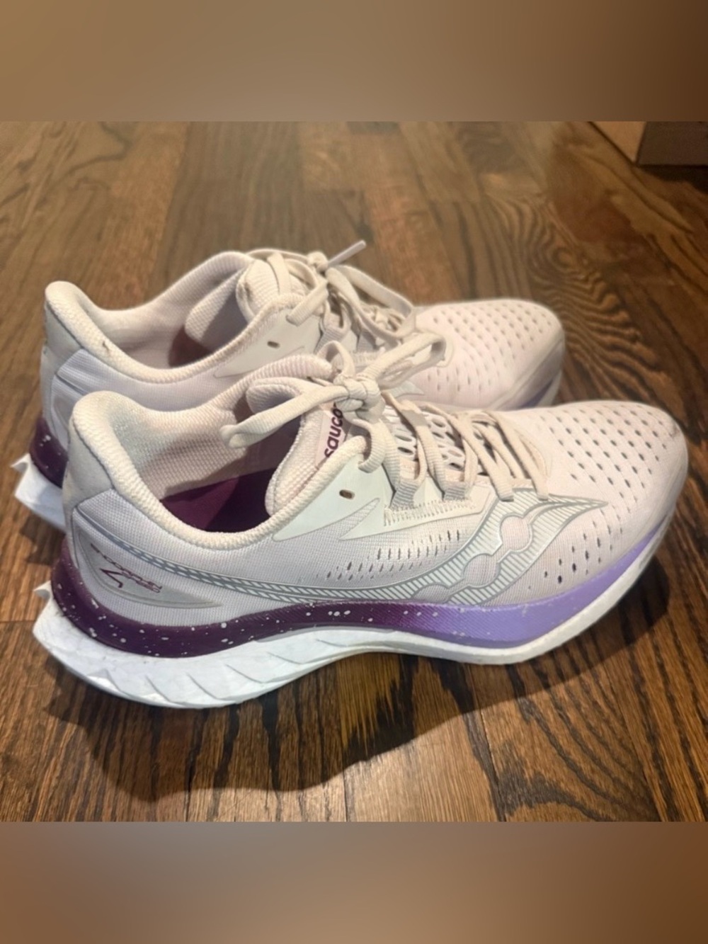 Saucony Women's Athletic Running Shoes White with Purple Gradient Accent